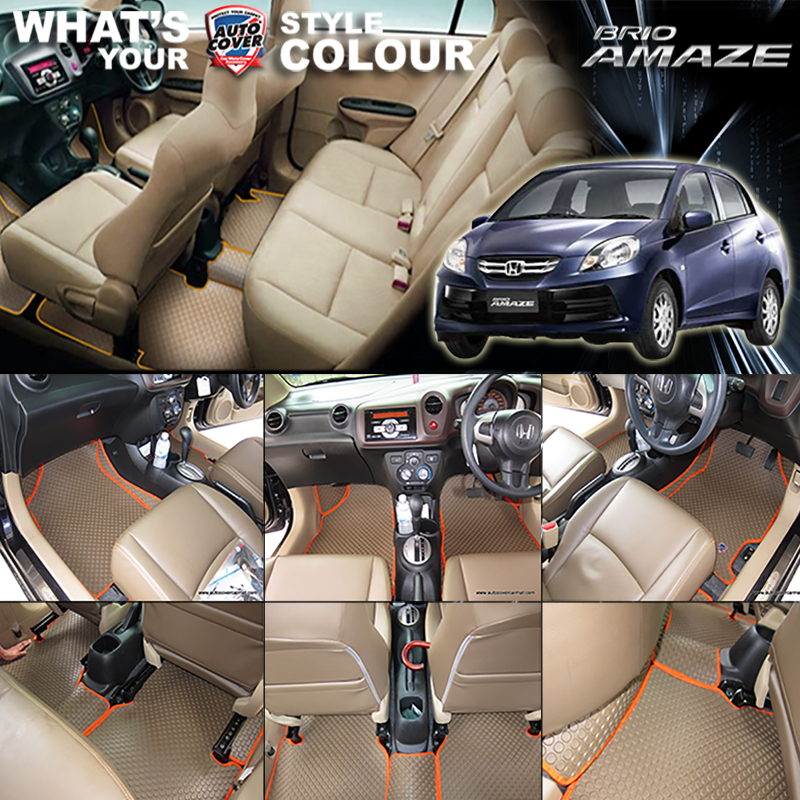 พรมปูพื้นรถยนต์ พรมกระดุม รถ HONDA BRIO AMAZE 4 DOOR ชุดภายในห้องโดยสาร จำนวน 10 ชิ้น
