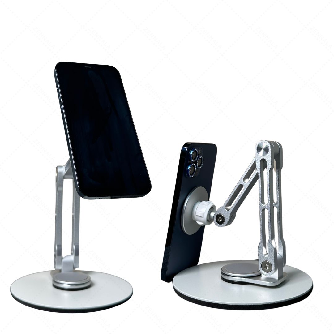 ขาตั้งโทรศัพท์แม่เหล็ก 360 องศา รุ่น 3 พับ สีเงิน