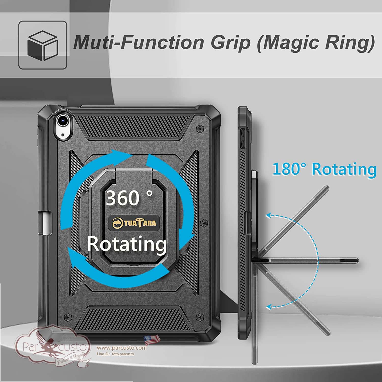 เคสกันกระแทก iPad Air 5th / 4th 10.9 Inch [Tuatara Magic Ring] จาก Fintie [Pre-order USA]
