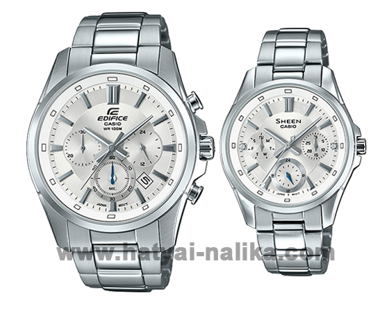 นาฬิกา Casio SETคู่รัก EDIFICE x SHEEN รุ่น EFR-560D-7A + SHE-3060D-7A ของแท้ รับประกัน 1 ปี