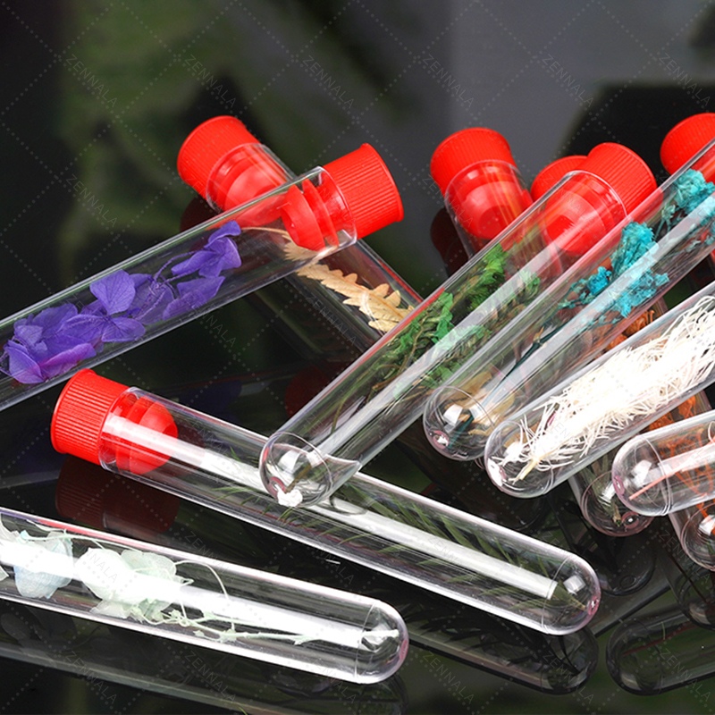 หลอดเทสพลาสติกแข็ง หลอดทดลอง พร้อมฝาปิด คละสี (Plastic Round Bottom Test Tube / Centrifuge)