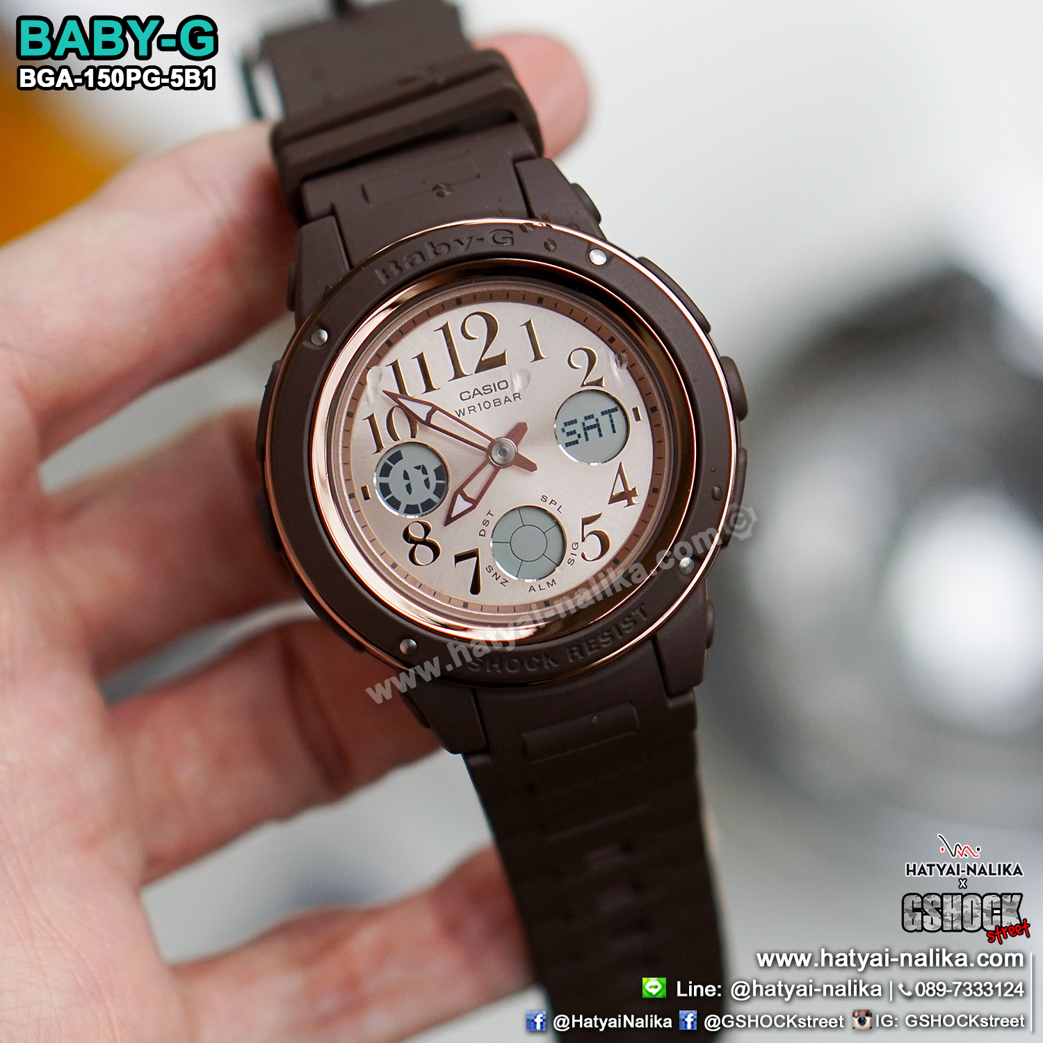 นาฬิกา Casio Baby-G Special Color BGA-150PG PINK GOLD series รุ่น BGA-150PG-5B1 ของแท้ รับประกัน1ปี