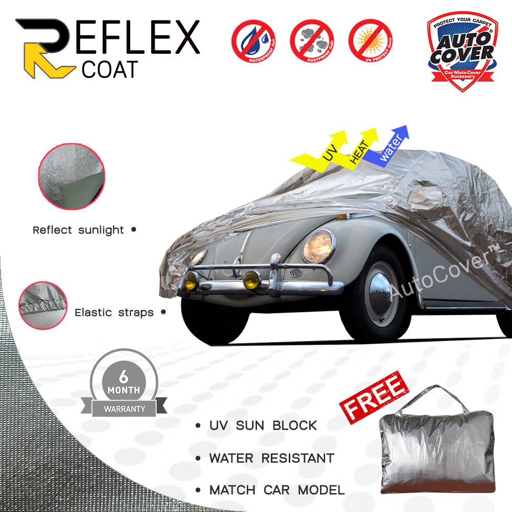 ผ้าคลุมรถเข้ารูป รถ VW BEETLE CLASSIC ปี 1960-1970 ผ้าคลุมรถกันแดด กันร้อน กันฝน รุ่น REFLEX COAT