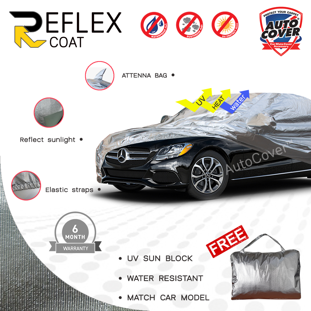 ผ้าคลุมรถเข้ารูป รถ MERCEDES BENZ S Class รหัส W220 ปี 1998-2006 ผ้าคลุมกันแดด กันไอร้อน กันน้ำ รุ่น REFLEX COAT