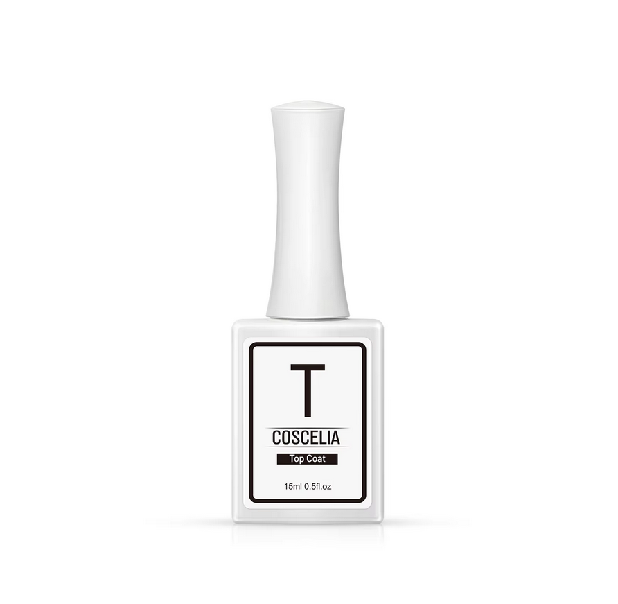 Top Coat Gel COSCELIA ( ขวดขาว15ml. ) ท๊อปเจล สีทาเล็บเจล เคลือบใส ทน เงาวาว