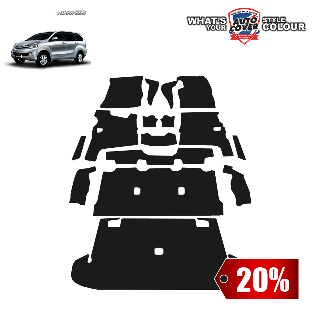 สินค้า PROMOTION!! TOYOTA AVANZA 2012-2016 พรมกระดุม Original ชุด All Full จำนวน 16 ชิ้น สีดำ