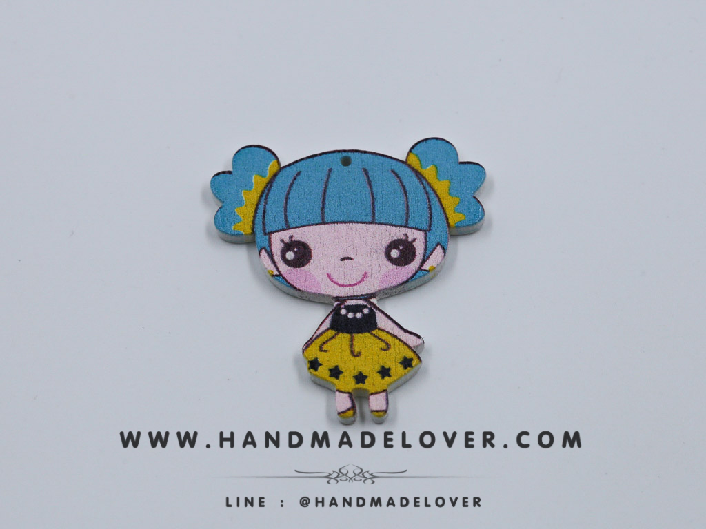 กระดุมไม้ เด็กหญิง [แพ็ค 3 เม็ด]