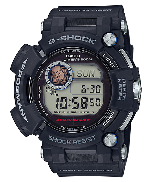 นาฬิกา Casio G-Shock มนุษย์กบ FROGMAN Triple Sensor /Multiband6 /Tough Solar/Carbon Fiber รุ่น GWF-D1000-1 "Made in Japan"
