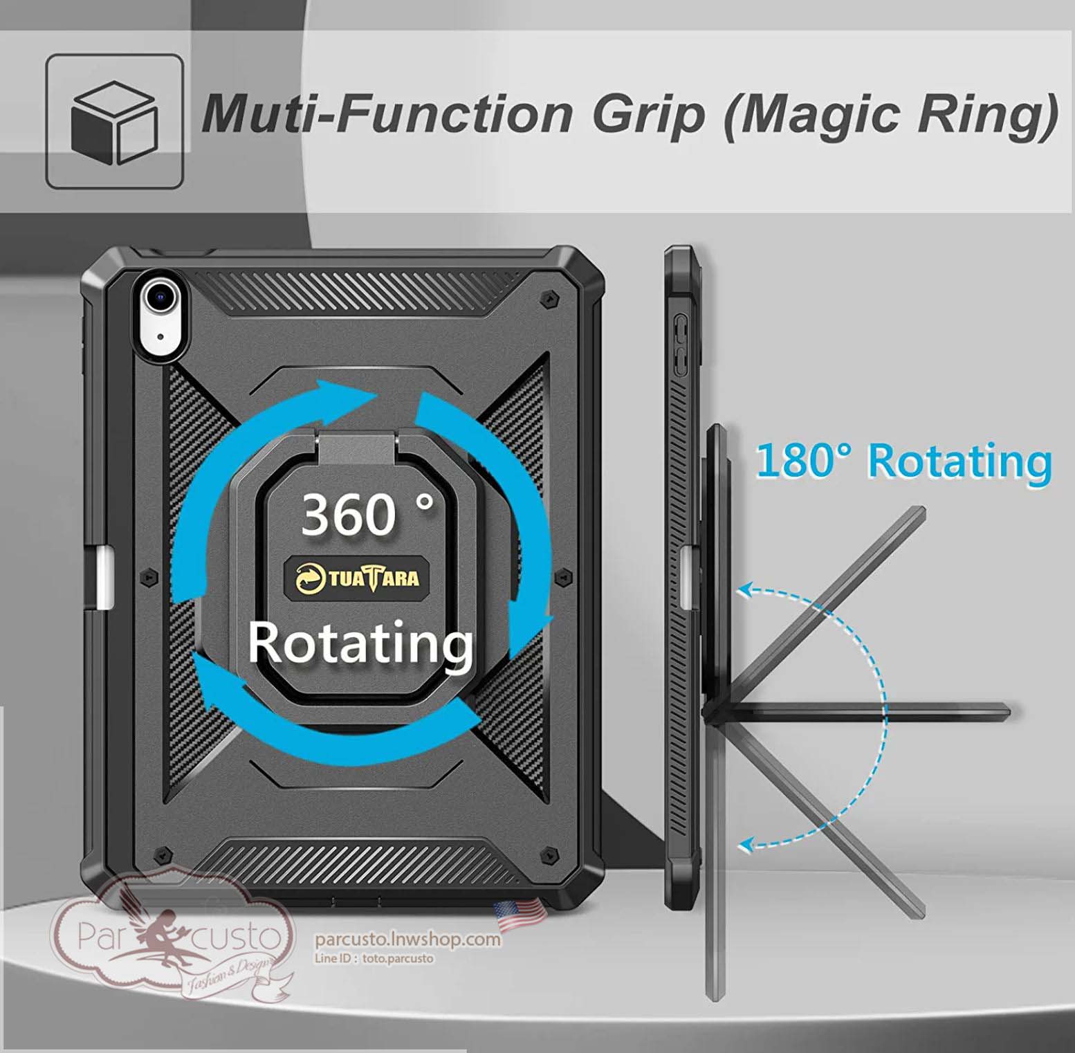 เคสกันกระแทก Apple New iPad 10.9 Gen 10 (2022) [Tuatara Magic Ring] จาก Fintie [Pre-order USA]