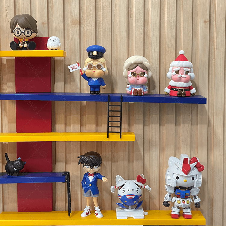 ชั้นวางโมเดล style Mondrian ติดผนัง มีบันไดเล็ก