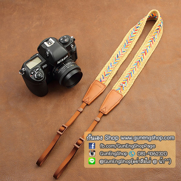 สายคล้องกล้องสวยๆ สีสดใส cam-in Glory Pony Brown