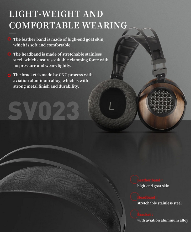 Sivga SV023 หูฟัง Headphone ไดรเวอร์ไดนามิก ไดอะแฟรมชุบเบริลเลียม ไม้แบบเปิดด้านหลัง ประกันศูนย์ไทย