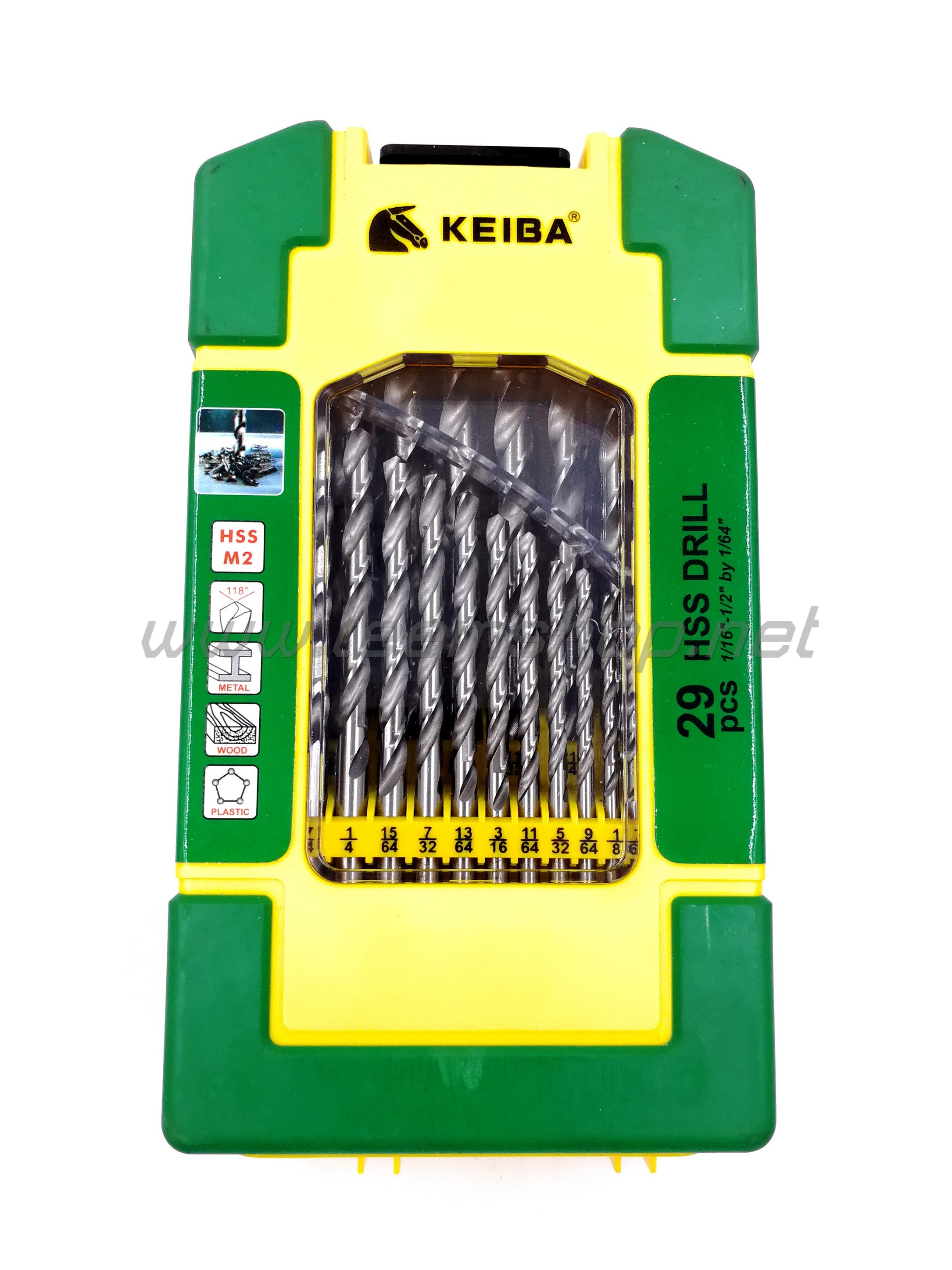 KEIBA ดอกสว่านHSS สีขาว 29ตัวนิ้ว 1/16"-1/2"