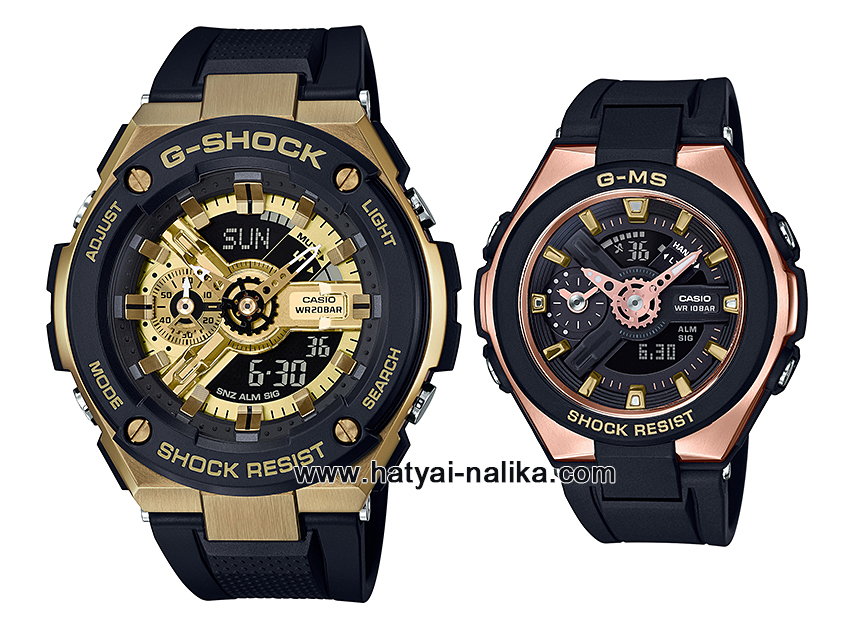 นาฬิกา Casio G-SHOCK x BABY-G คู่เหล็กSteel เซ็ตคู่รัก G-STEEL x G-MS series รุ่น GST-400G-1A9 x MSG-400G-1A1 Pair set ของแท้ รับประกัน 1 ปี