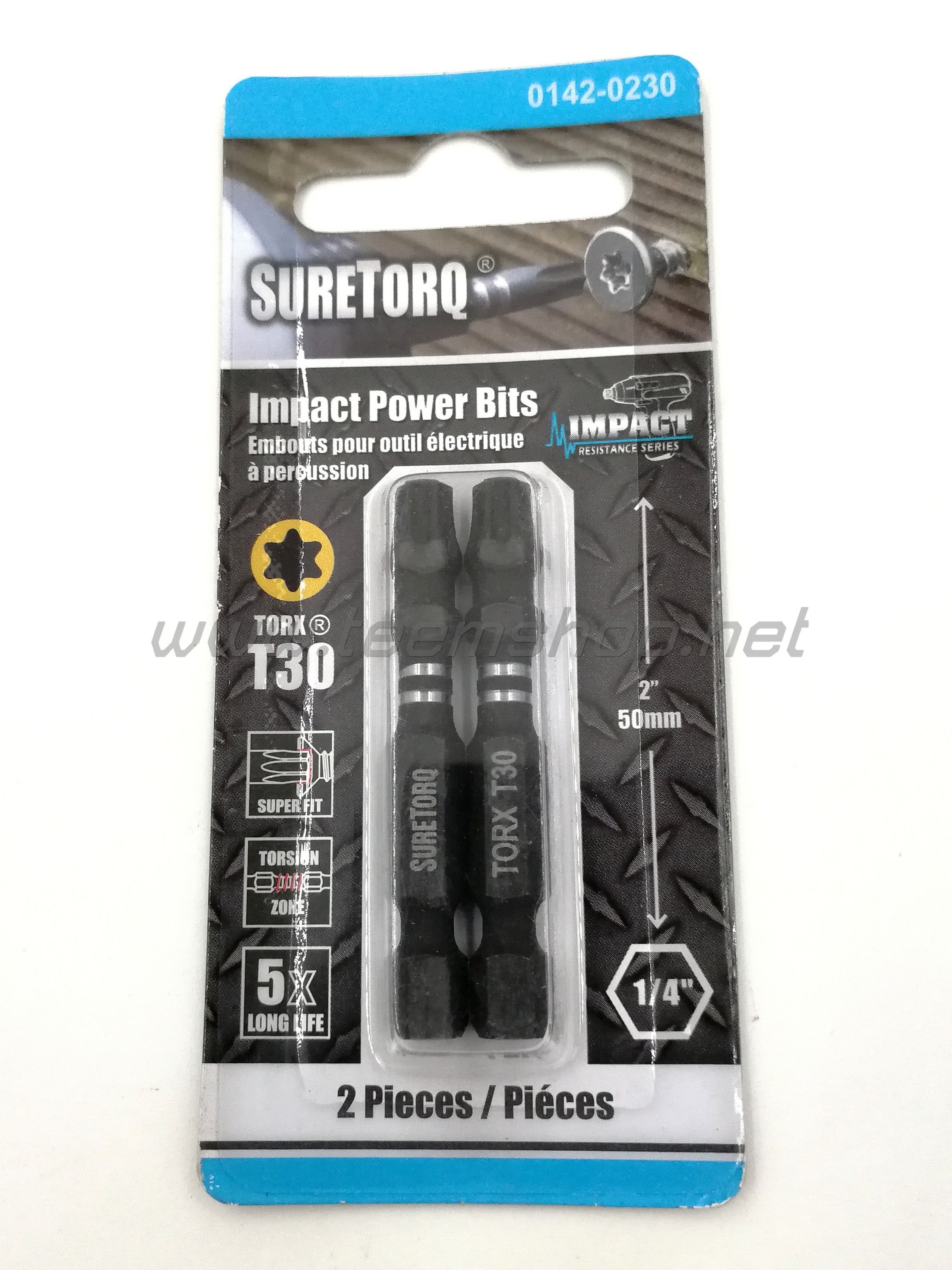 SURETORQ ดอกไขควงลม T30x50mm. 2ตัวชุด IMPAC 0142-0230(Torx)