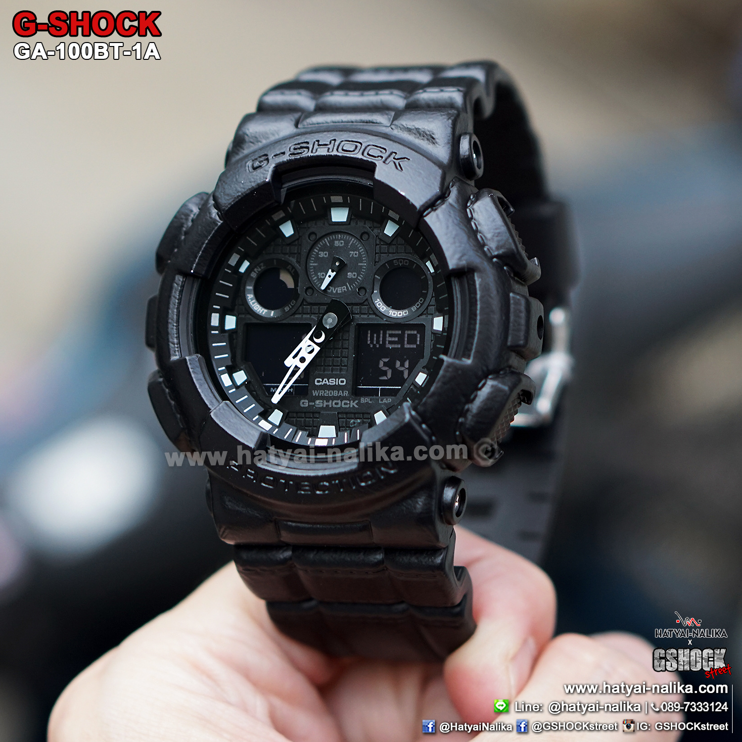นาฬิกา Casio G-Shock Limited Black Leather Texture series รุ่น GA-100BT-1A ของแท้ รับประกัน1ปี