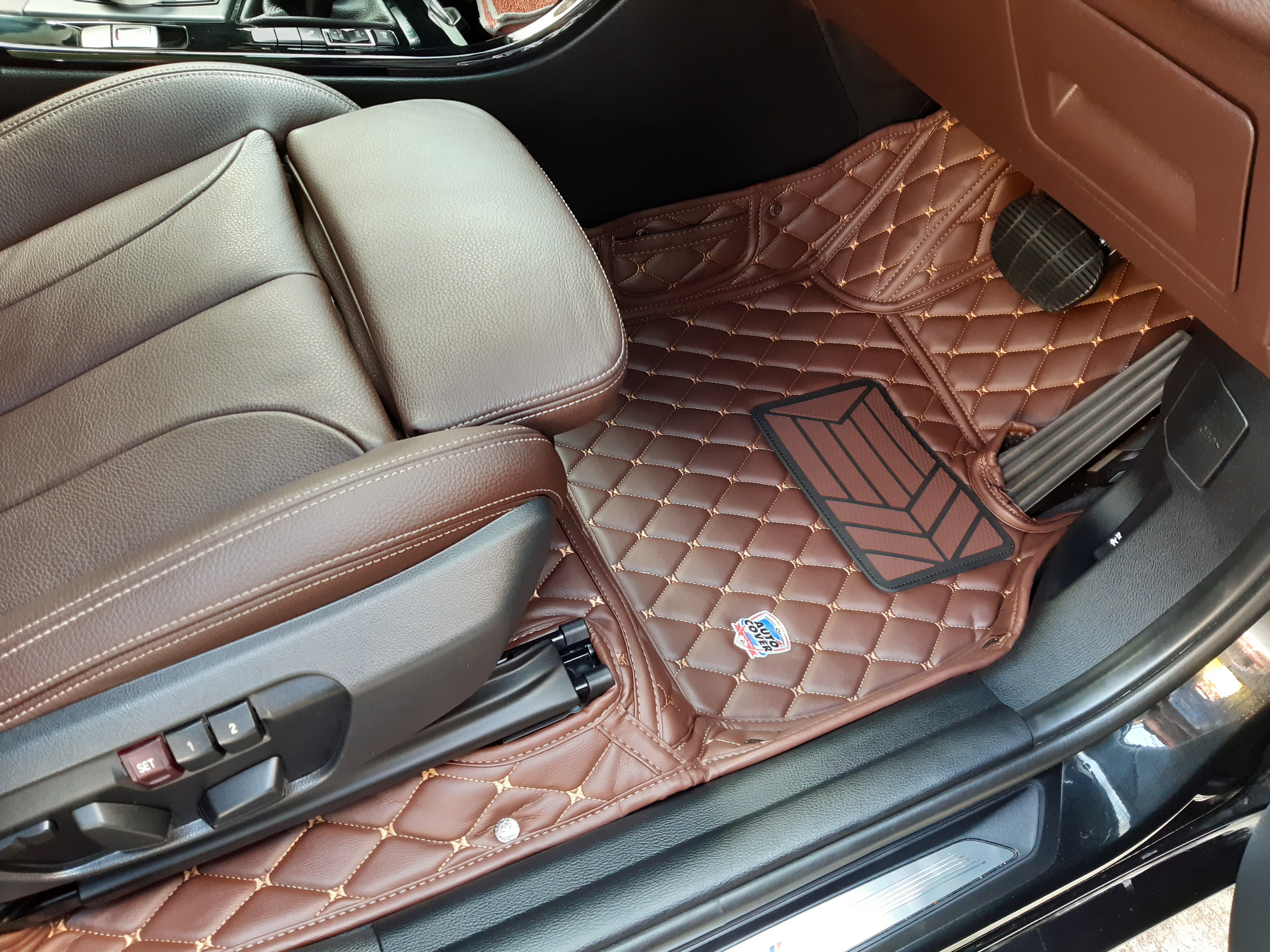 พรมรถยนต์ 6D รถ BMW X1 รหัส F48 ปี 2016-2021 ชุดเต็มคัน + หลังเบาะ + แผ่นท้าย จำนวน 7 ชิ้น