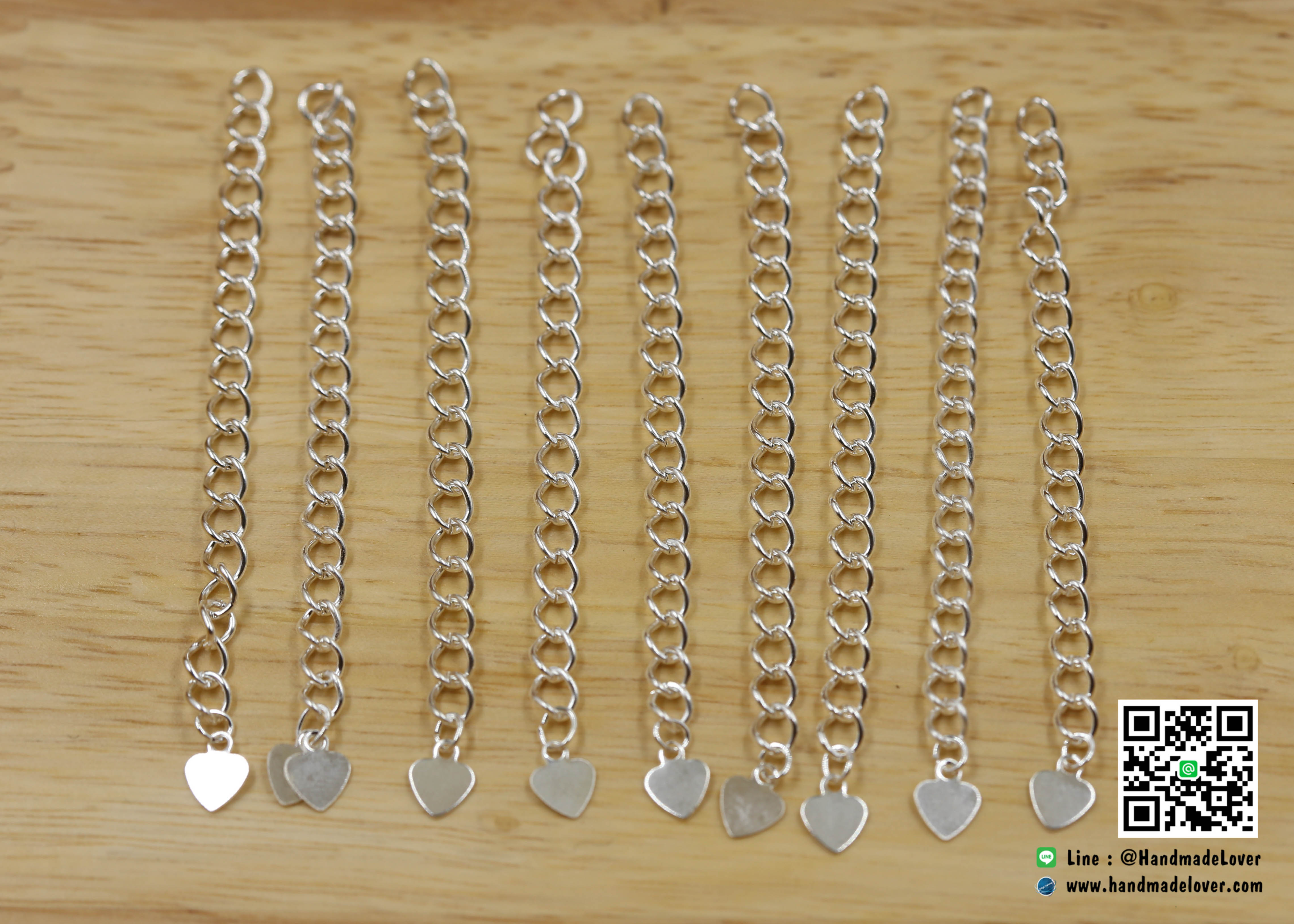 โซ่ปรับระดับ Nickel Free สีเงิน เส้นใหญ่ 8 cm. [อย่างดี จากเกาหลี] [แพ็ค 10 ชิ้น]