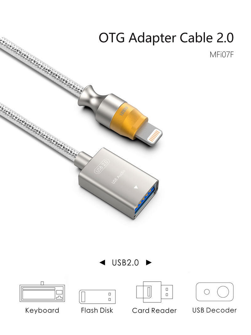 DD MFi07F สายแปลง Lightning เป็น USB 2.0 OTG สำหรับต่อกับอุปกรณ์เครื่องเสียง ประกันศูนย์ไทย