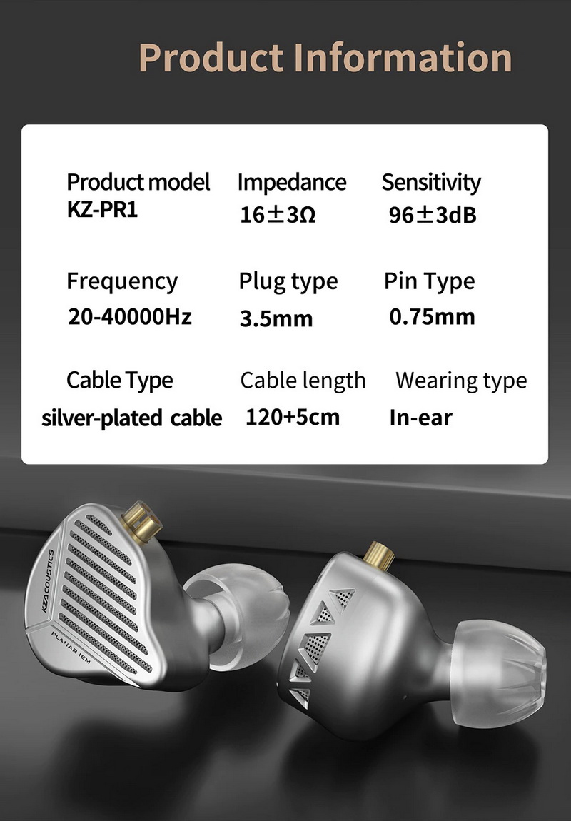 KZ PR1 หูฟังไดรเวอร์ PLANAR หูฟัง IEMs ประกันศูนย์ไทย