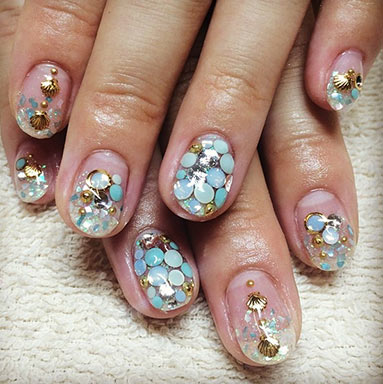 ลายเล็บเปลือกหอย,shell nails,เปลือกหอย
