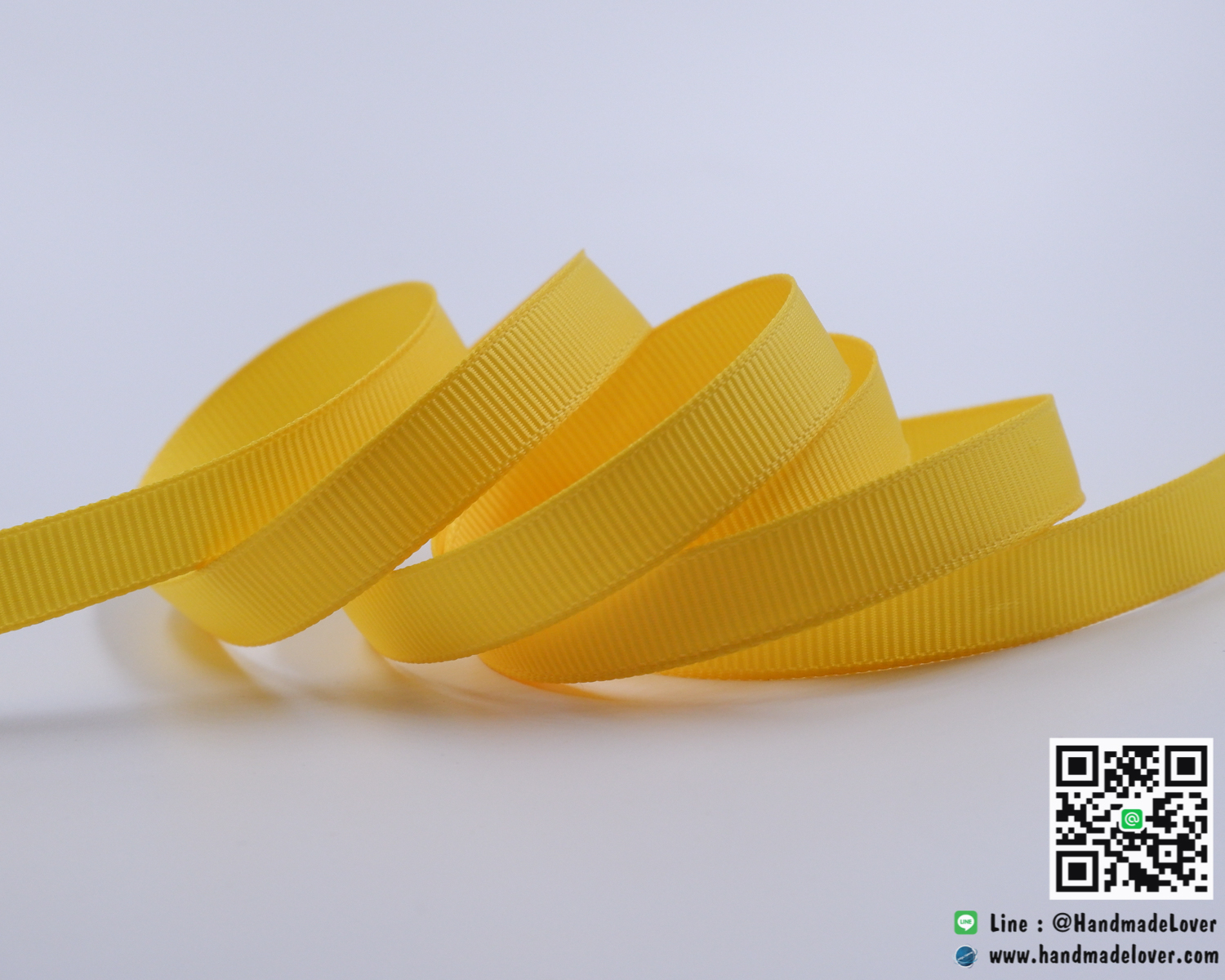ริบบิ้นผ้า กรอสเกรน สีเหลือง (04)