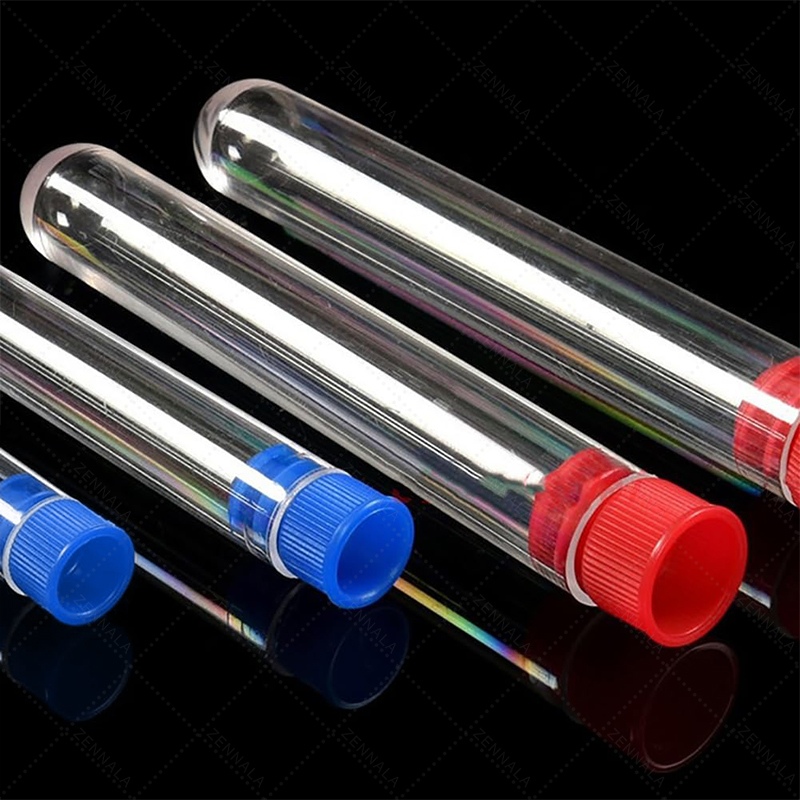 หลอดเทสพลาสติกแข็ง หลอดทดลอง พร้อมฝาปิด คละสี (Plastic Round Bottom Test Tube / Centrifuge)