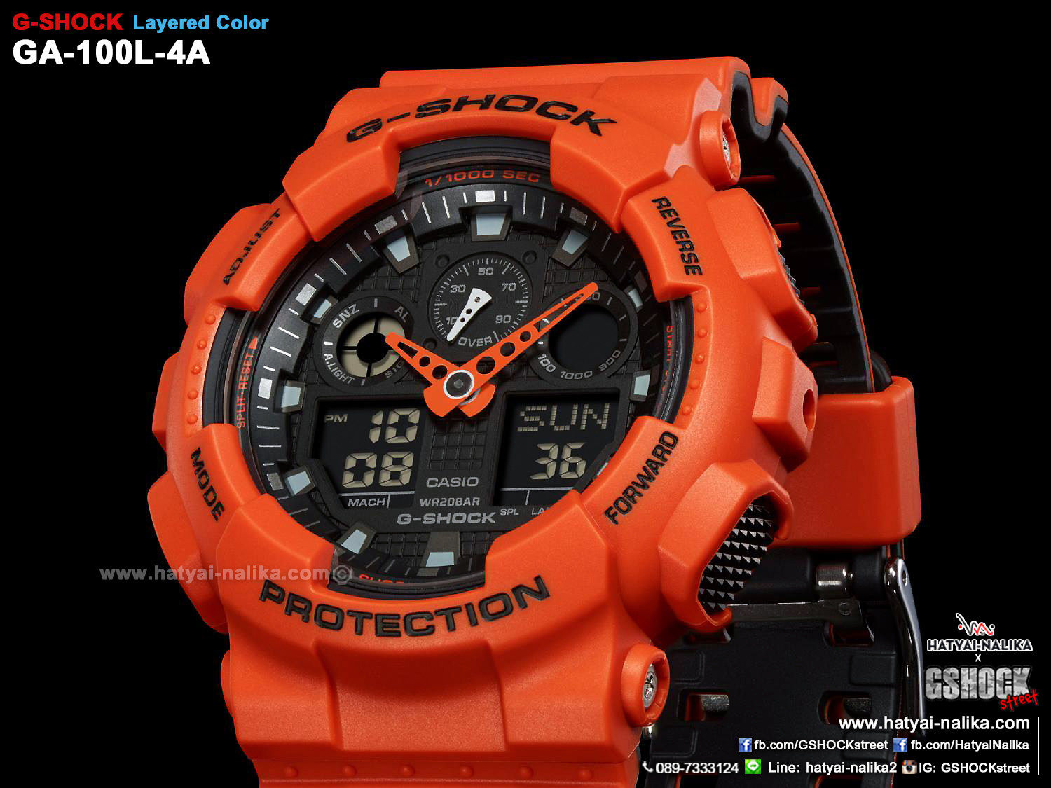 นาฬิกา Casio G-Shock Limited Layered Color series รุ่น GA-100L-4A ของแท้ รับประกัน1ปี