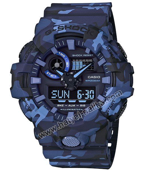 นาฬิกา Casio G-Shock Limited GA-700CM Camouflage series รุ่น GA-700CM-2A (พรางน้ำเงิน) ของแท้ รับประกัน1ปี