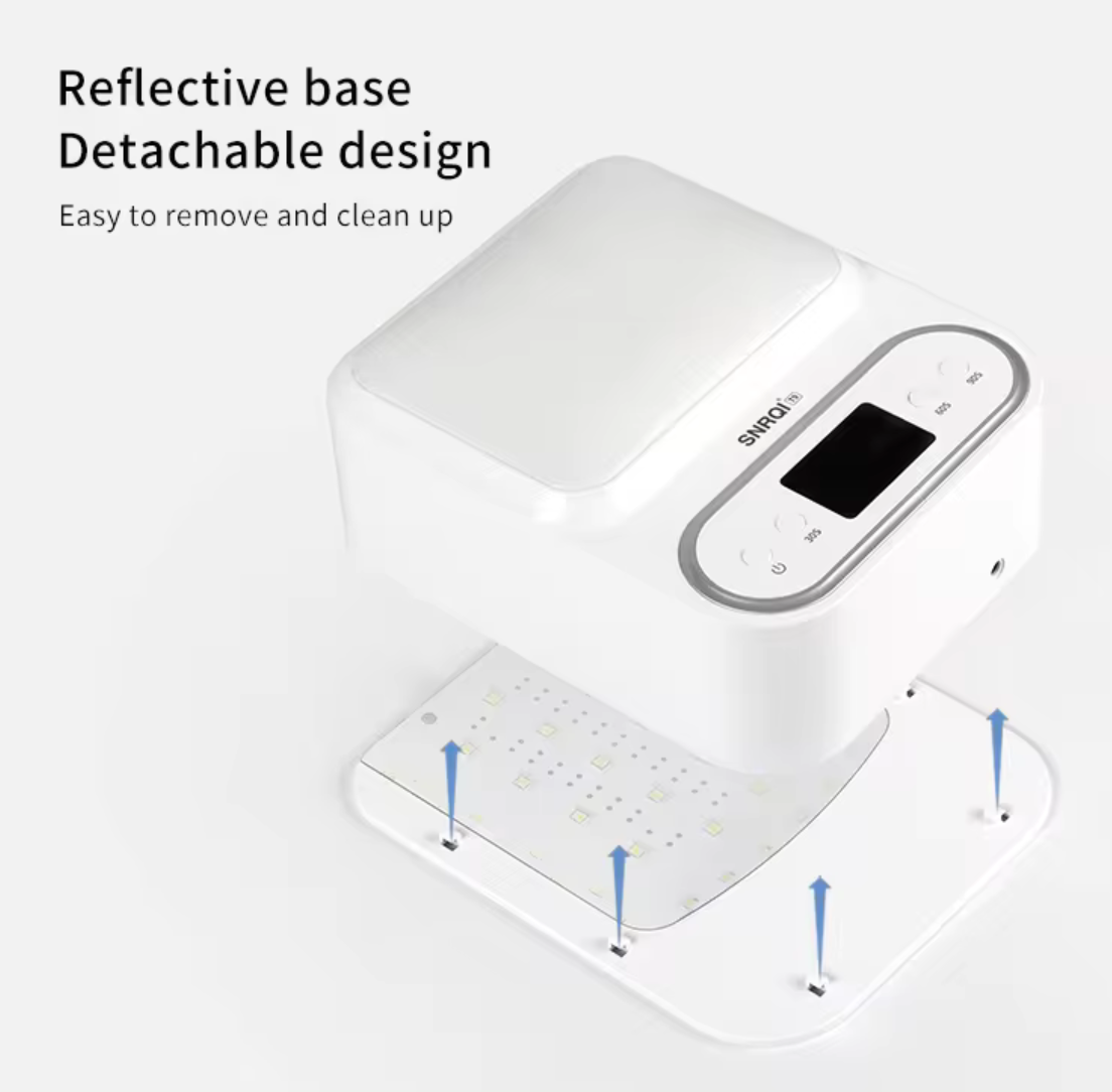 เครื่องอบเจล SNRQI T9 มีเบาะรองมือ เปิดปิดอัตโนมัติ หลอดไฟถึง48ดวง ครอบคุมทุกมุม ถอดฐานได้