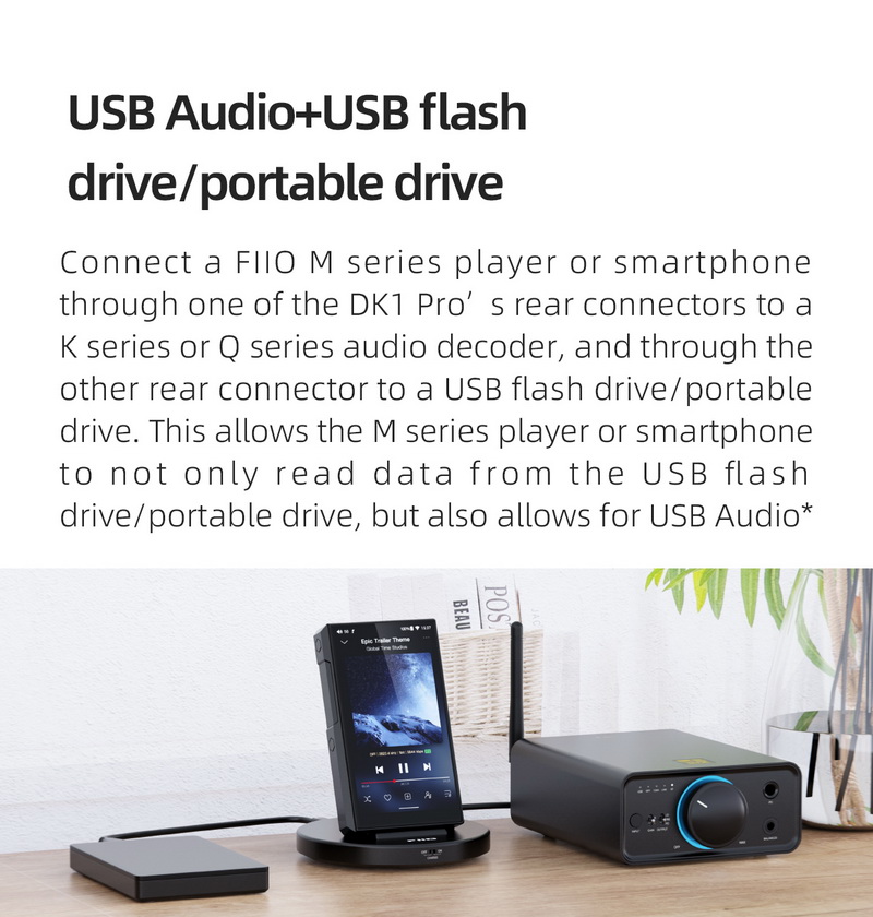 FiiO DK1 PRO Multifunction Dock สำหรับเครื่องเล่นเพลงพกพาหรือมือถือระบบ Android