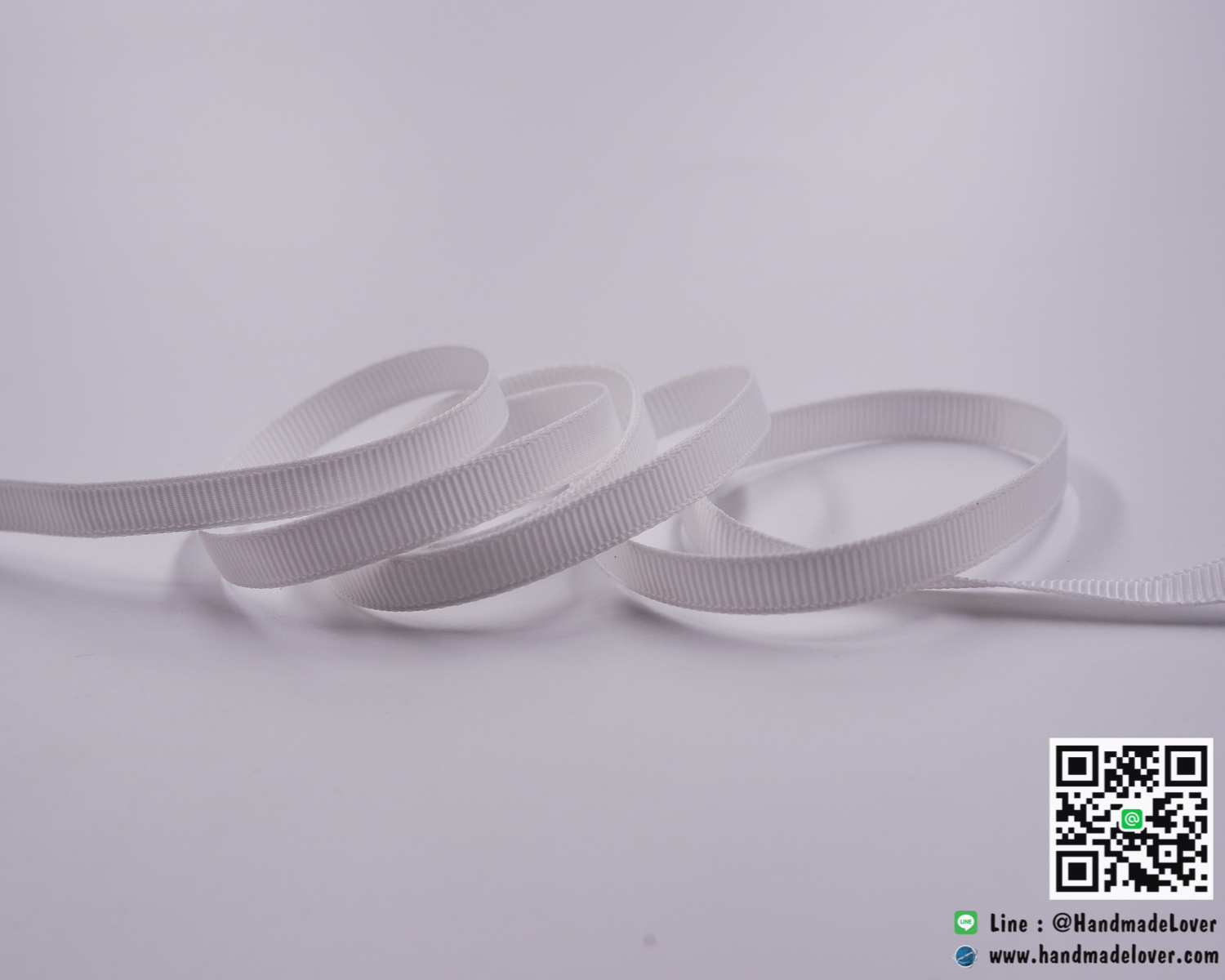 ริบบิ้นผ้า กรอสเกรน สีขาว