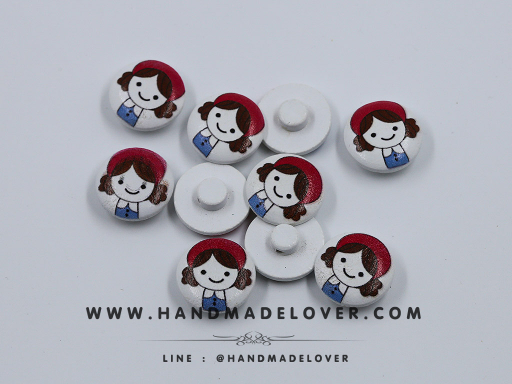 กระดุมไม้ ขนาด 20 mm. [แพ็ค 10 เม็ด]