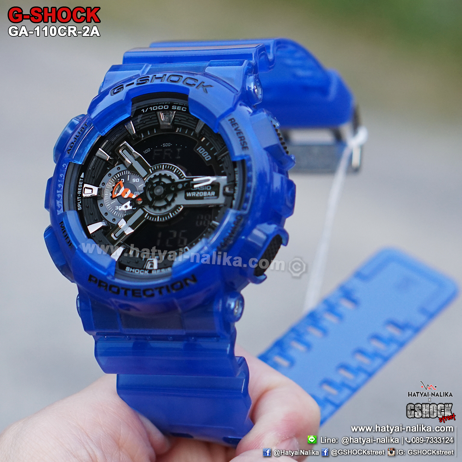 นาฬิกา Casio G-Shock GA-110CR เจลลี่ใส CORAL REEF series รุ่น GA-110CR-2A (เจลลี่สีน้ำทะเล) ของแท้ รับประกัน1ปี