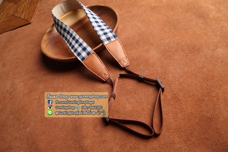 สายคล้องกล้องลายสก็อตสีสดใส CAM-IN Scott Navy Blue
