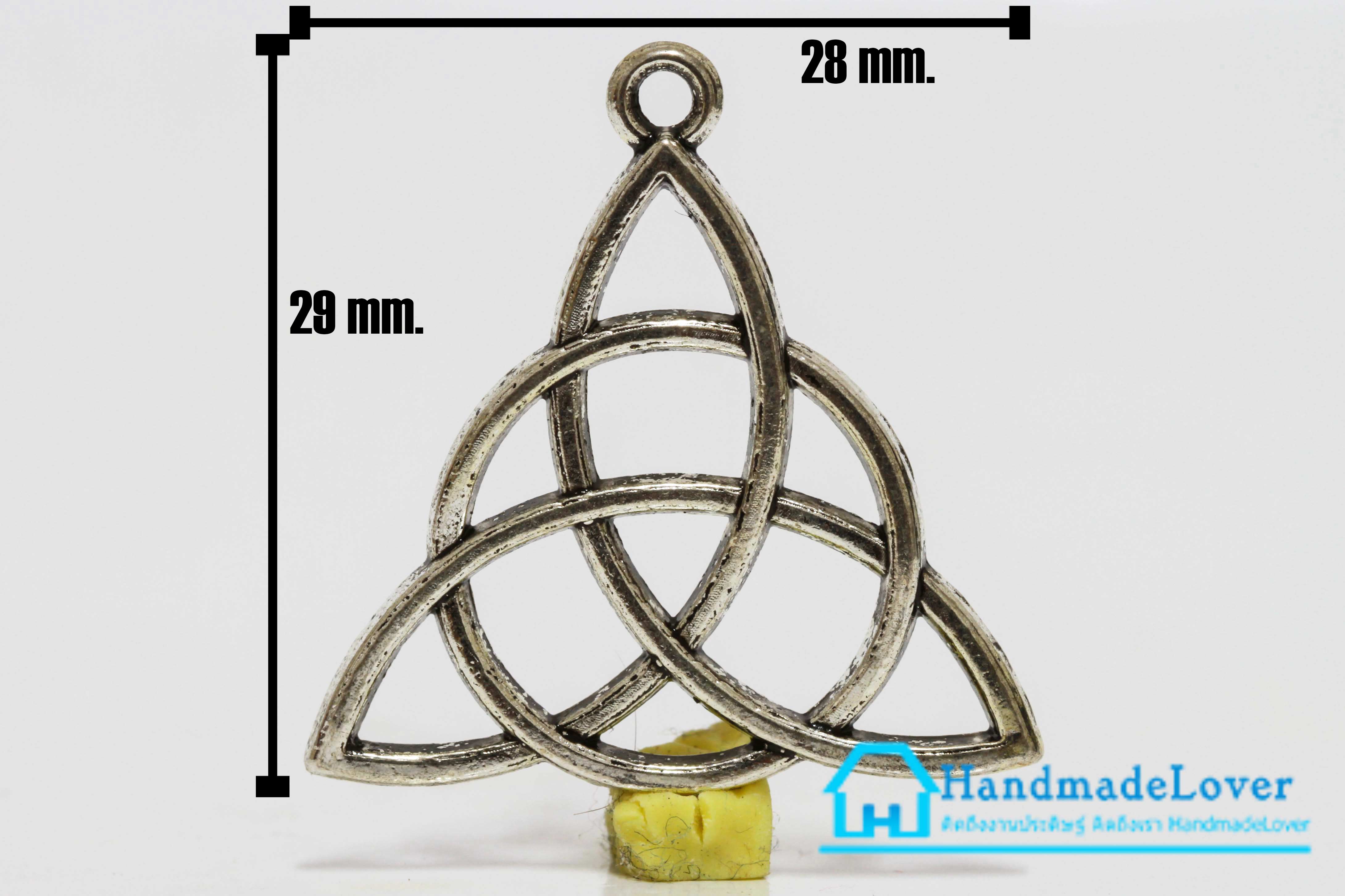 จี้โลหะ สีเงิน รูปสามเหลี่ยมถัก