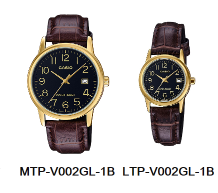 นาฬิกา คาสิโอ Casio SETคู่รัก รุ่น MTP-V002GL-1B+LTP-V002GL-1B ของแท้ รับประกัน 1 ปี