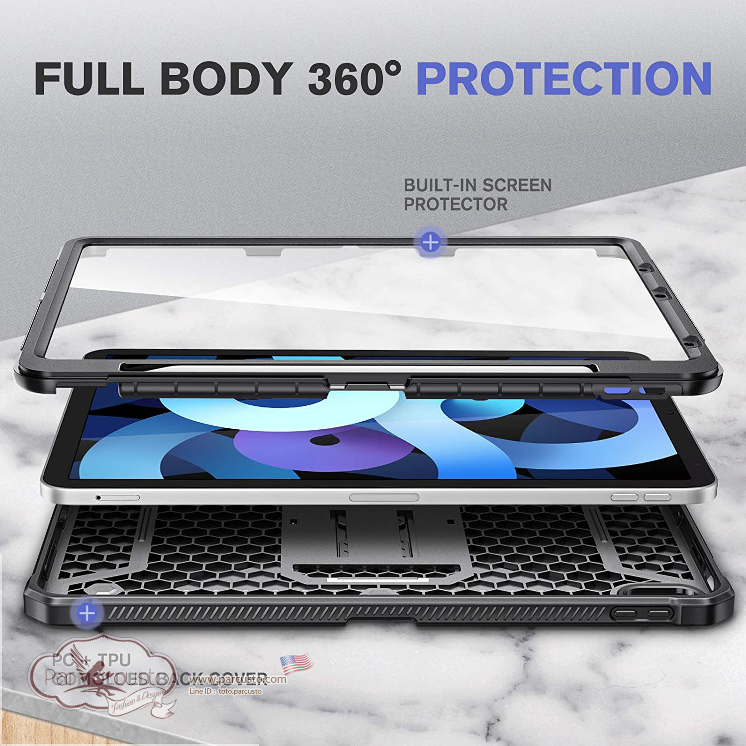 เคสกันกระแทก iPad Air 4th Generation 10.9 Inch 2020 [TUATARA] จาก Fintie [Pre-order USA]