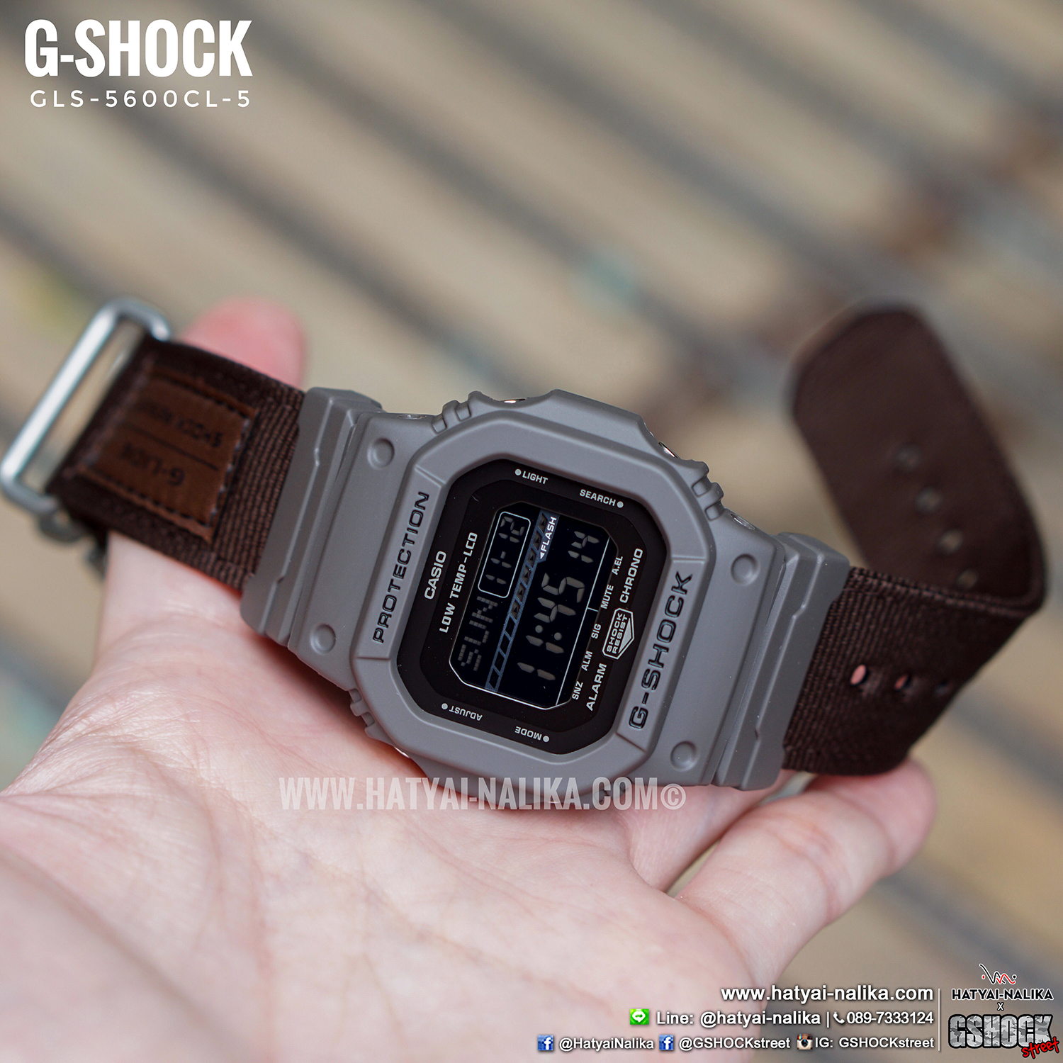 นาฬิกา Casio G-Shock G-LIDE Winter 2017 GLS-5600CL Cloth Band Military Color series รุ่น GLS-5600CL-5 (สายผ้านาโต้) ของแท้ รับประกัน1ปี