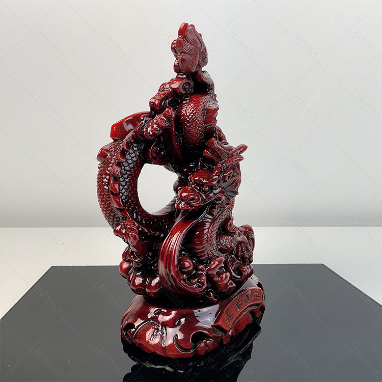 รูปปั้นมังกรเรียกทรัพย์ เรซิ่น สูง 12 นิ้ว มังกรมงคล