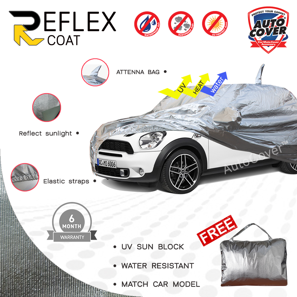 ผ้าคลุมรถเข้ารูป 100% รถ MINI COUNTRYMAN รหัส R60 ผ้าคลุมกันแดด กันไอร้อน กันน้ำ รุ่น REFLEX COAT