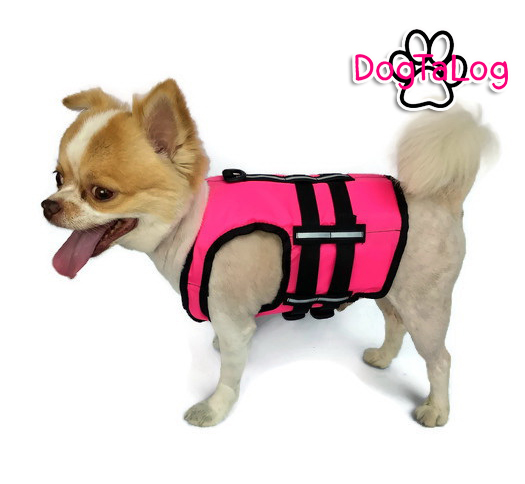 เสื้อชูชีพสุนัขแบบเสื้อกล้าม : สีชมพู