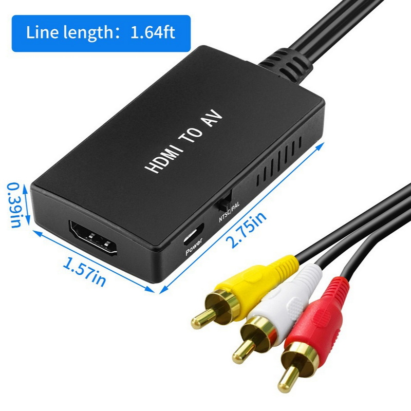 X-Tips HDMItoAV Adapter ตัวแปลง HDMI ออก RCA สามสี ปรับ NTSC/PAL ได้ ประกันศูนย์ไทย