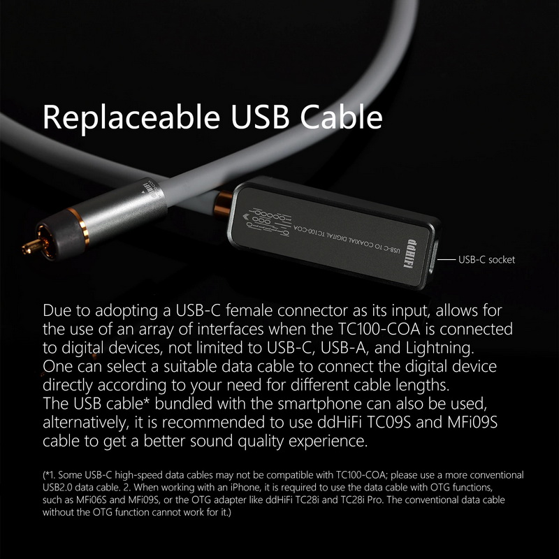 DD TC100-COA สายแปลง Type-C ต่อออก RCA เครื่องเสียง ประกันศูนย์ไทย