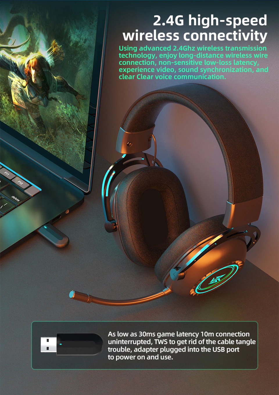 ขาย KZ GP20 หูฟัง Wireless Headphone ราชันย์แห่งเกม ประกันศูนย์ไทย