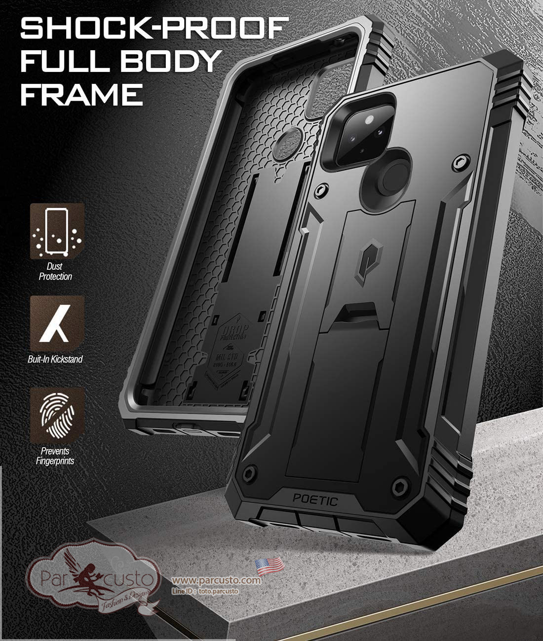 เคสกันกระแทก Google Pixel 5 [Revolution Series] จาก Poetic [Pre-order USA]