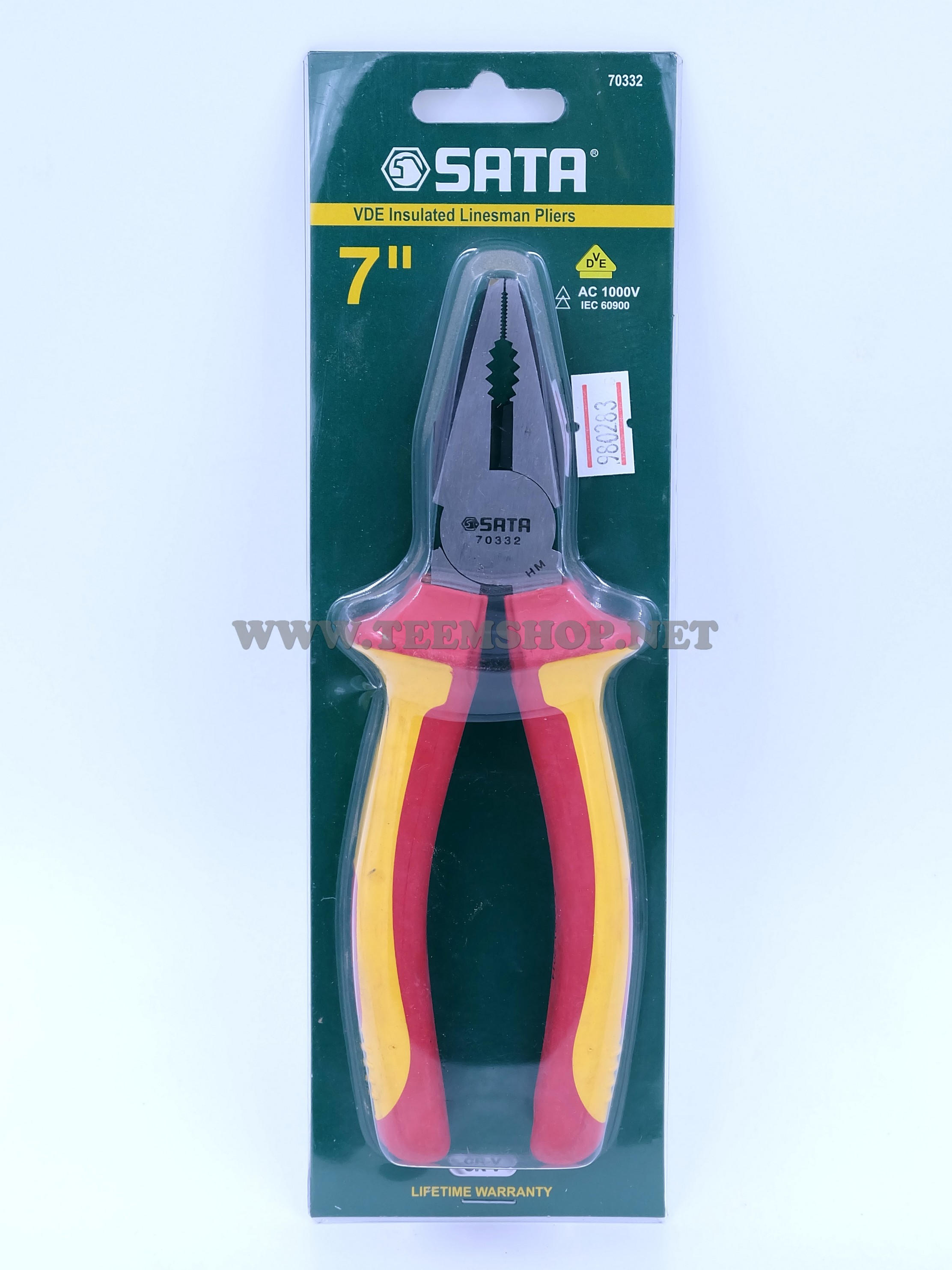 SATA คีมหุ้มฉนวน VDE ปากจิ้งจก 7นิ้ว 94670332