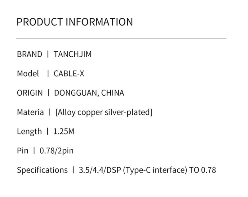 TANCHJIM CableX สายอัพเกรดโลหะผสม ทองแดง ชุบเงิน ถอดเปลี่ยนปลั๊กได้ ประกันศูนย์ไทย