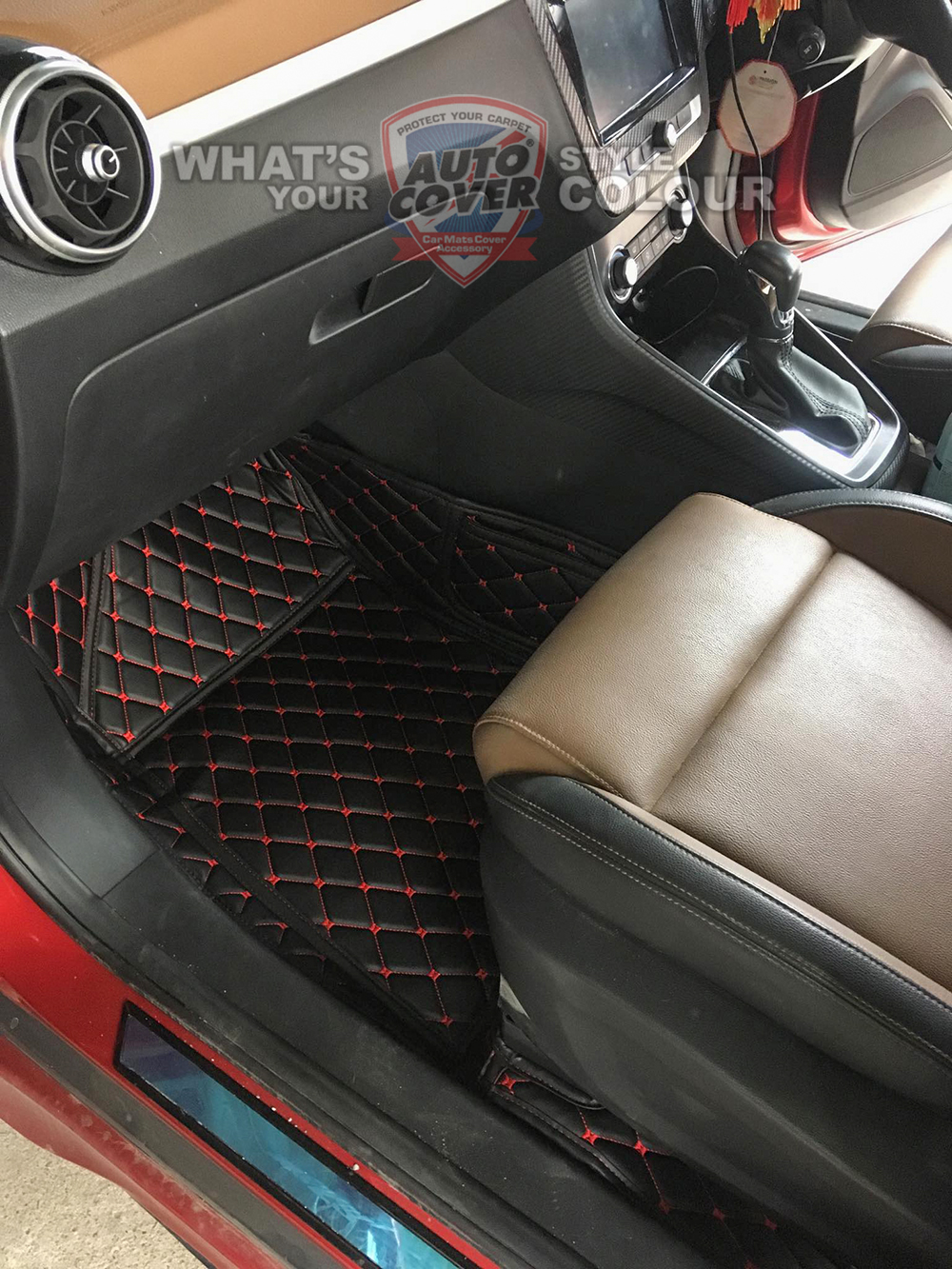พรมรถยนต์ 6D Leather Car Mat รถ MG ZS ชุดเต็มคัน รวมแผ่นท้ายและหลังพนักพิง จำนวน 6 ชิ้น