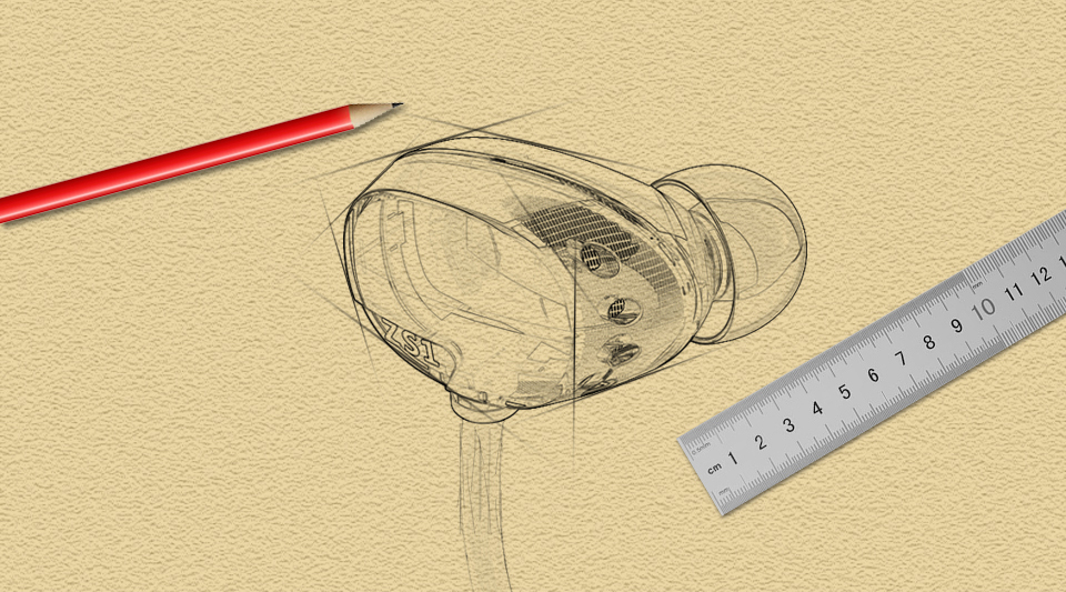 ขาย KZ ZS1 หูฟัง 2 ไดร์เวอร์ระดับ Hi-Fi พร้อมสาย 108 coreแบบ LC-OFC